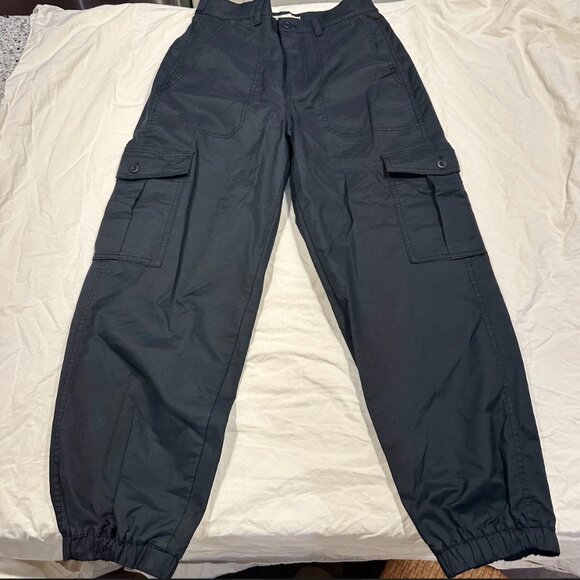 Madewell Cargo Jogger Utility Pants Size 26 with Adjustable Waist, dark navy - Picture 2 of 6
